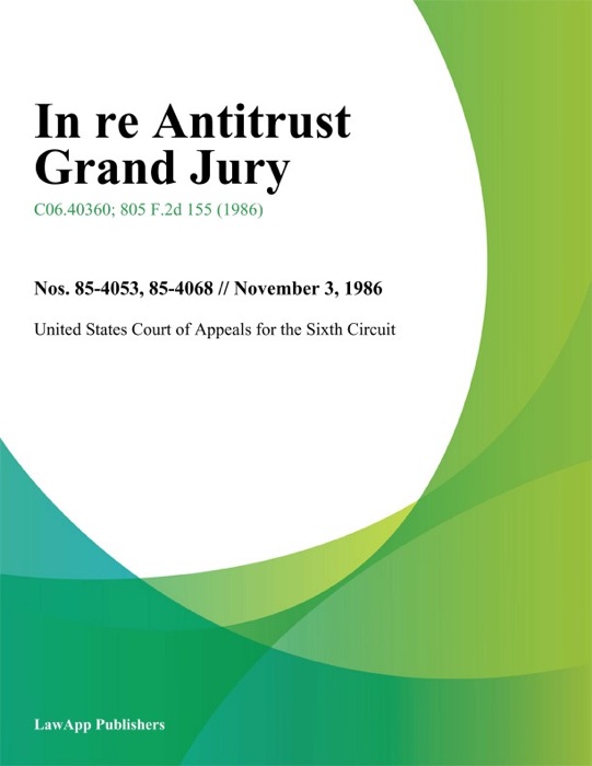 In Re Antitrust Grand Jury