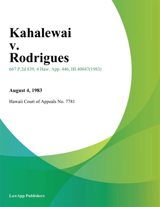 Kahalewai v. Rodrigues
