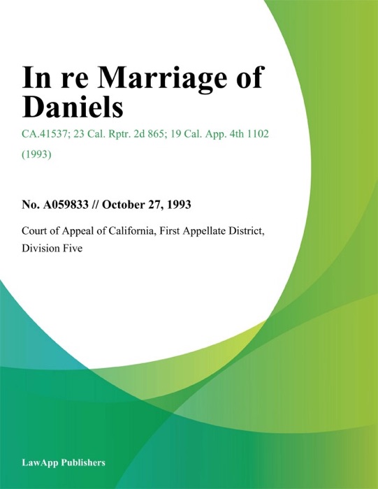 In Re Marriage Of Daniels