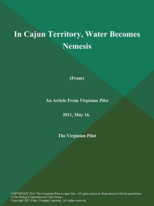 In Cajun Territory, Water Becomes Nemesis (Front)