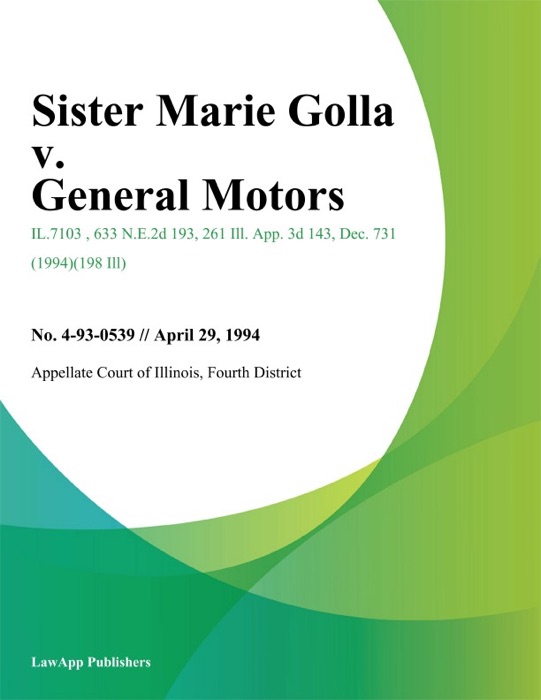 Sister Marie Golla v. General Motors