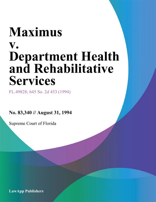 Maximus v. Department Health and Rehabilitative Services