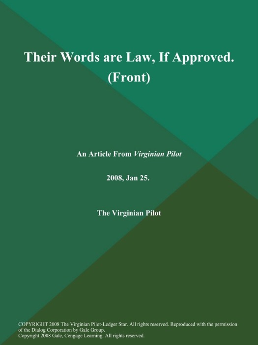 Their Words are Law, If Approved (Front)