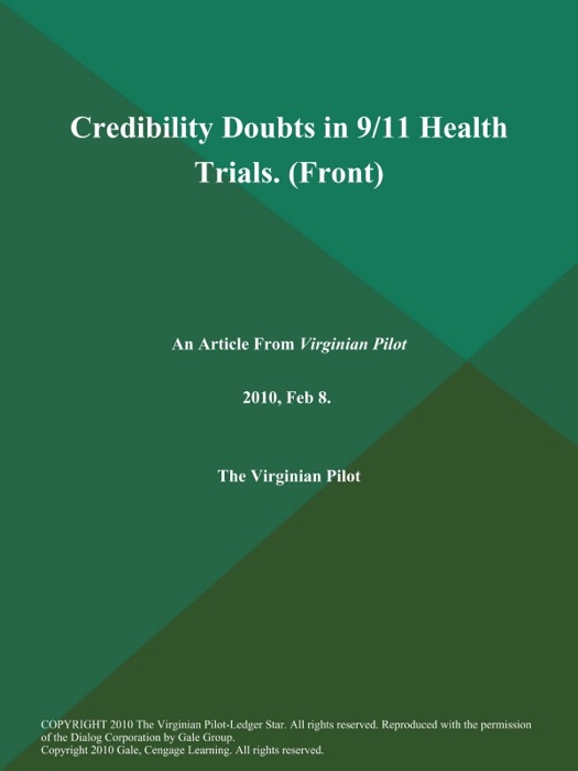 Credibility Doubts in 9/11 Health Trials (Front)