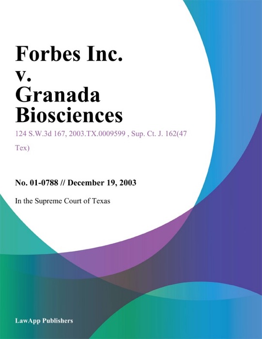 Forbes Inc. V. Granada Biosciences