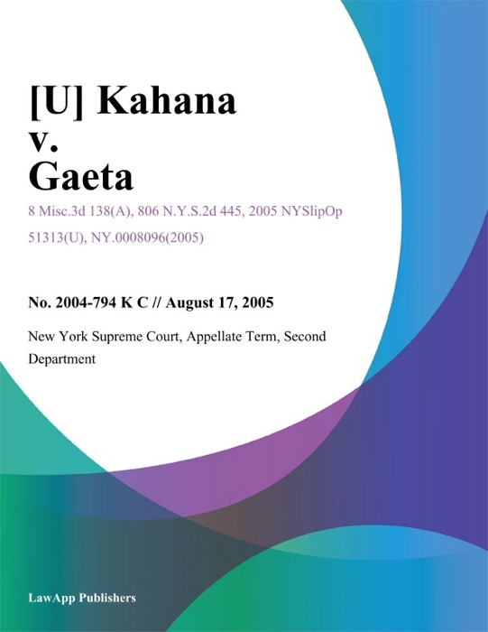 Kahana v. Gaeta