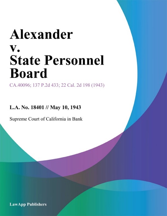 Alexander V. State Personnel Board