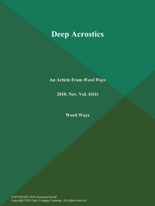 Deep Acrostics