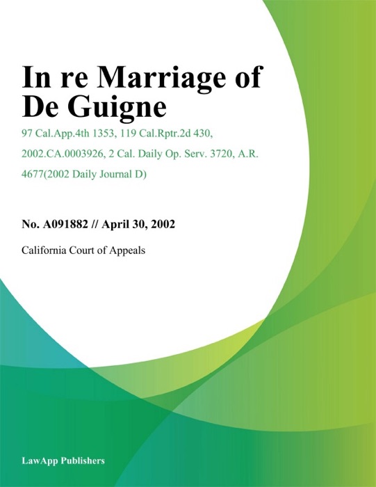In Re Marriage Of De Guigne