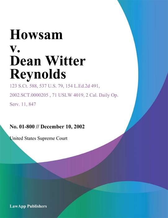 Howsam V. Dean Witter Reynolds