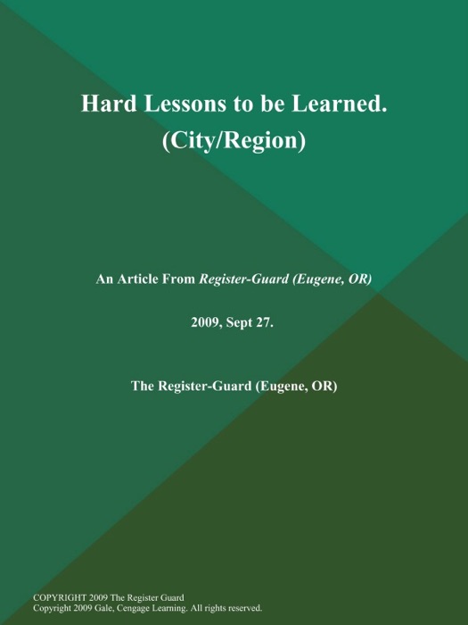 Hard Lessons to be Learned (City/Region)