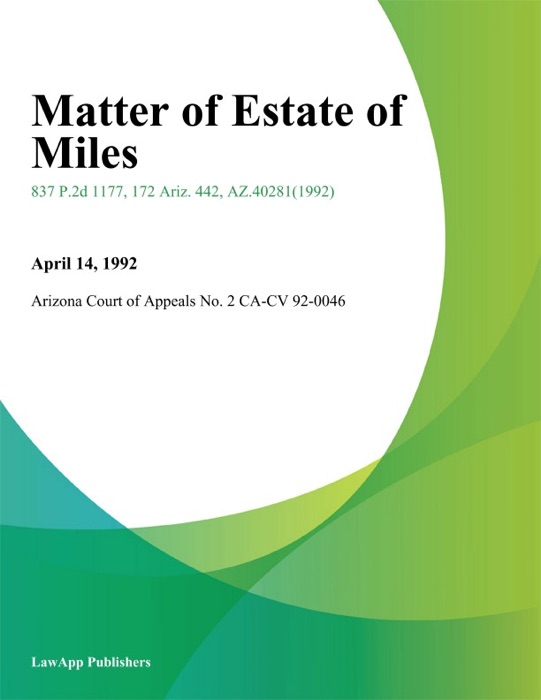 Matter of Estate of Miles