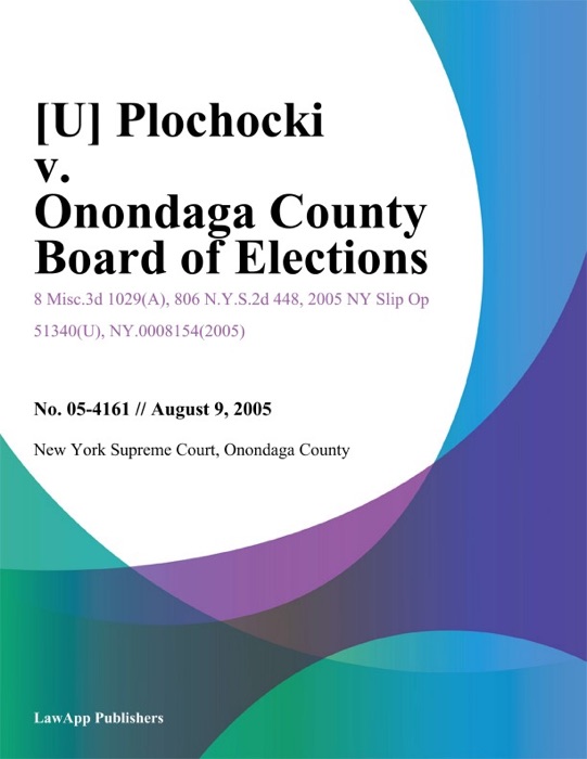 Plochocki v. Onondaga County Board of Elections