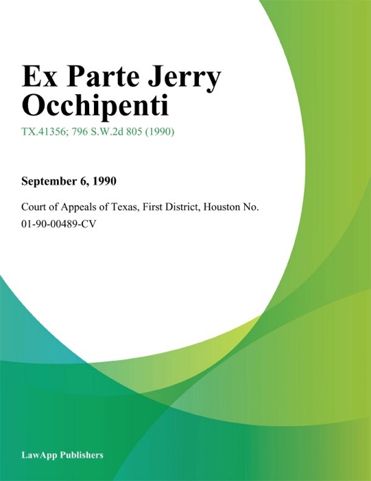 Ex Parte Jerry Occhipenti