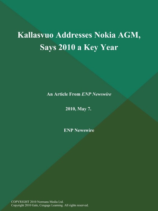 Kallasvuo Addresses Nokia AGM, Says 2010 a Key Year