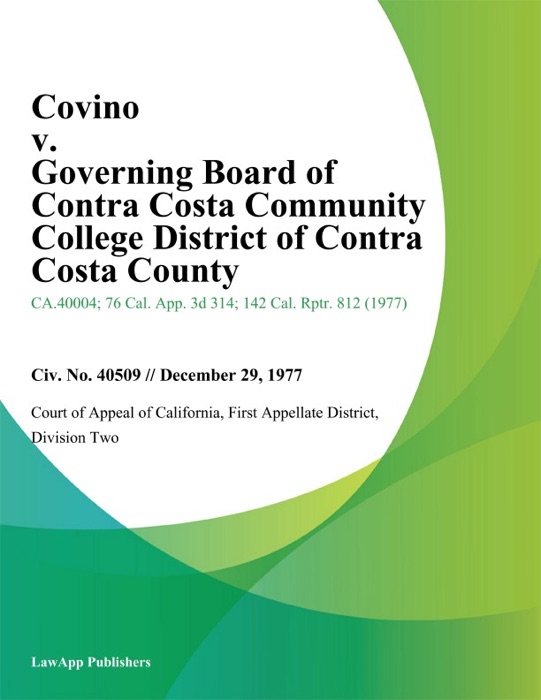 Covino v. Governing Board of Contra Costa Community College District of Contra Costa County