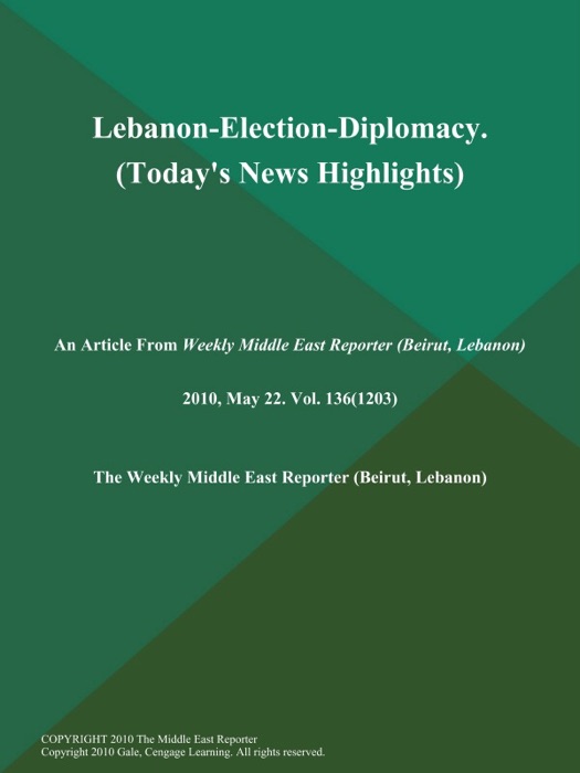 Lebanon-Election-Diplomacy (Today's News Highlights)