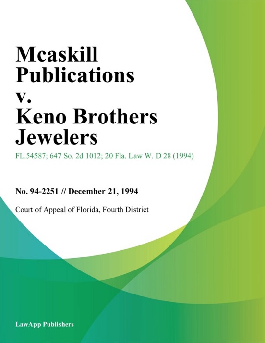 Mcaskill Publications v. Keno Brothers Jewelers