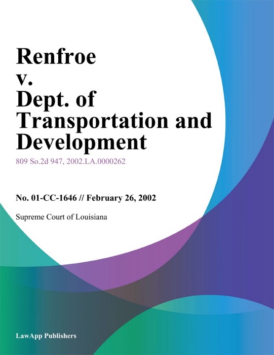 Renfroe V. Dept. Of Transportation And Development