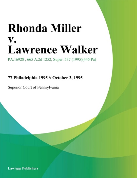 Rhonda Miller v. Lawrence Walker