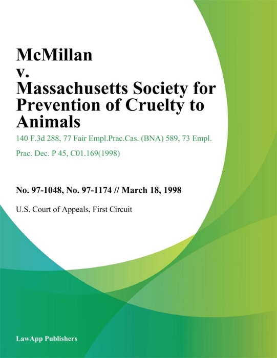 Mcmillan V. Massachusetts Society For Prevention Of Cruelty To Animals