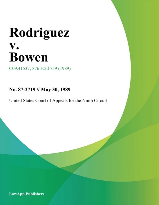 Rodriguez v. Bowen