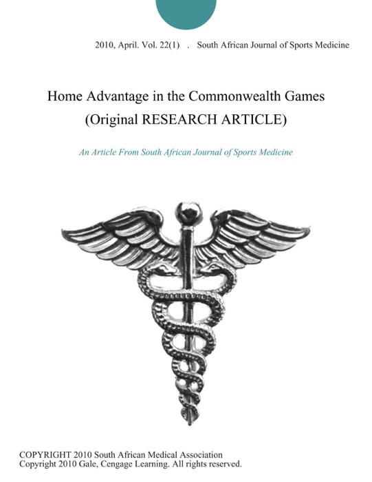 Home Advantage in the Commonwealth Games (Original RESEARCH ARTICLE)