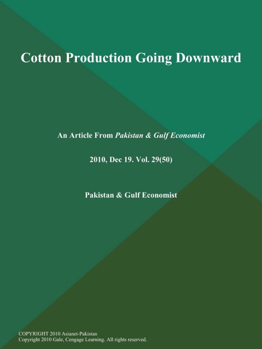 Cotton Production Going Downward