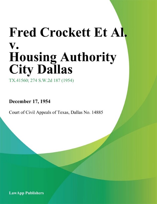 Fred Crockett Et Al. v. Housing Authority City Dallas