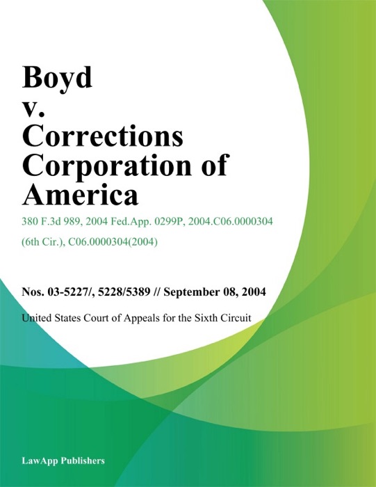 Boyd V. Corrections Corporation Of America