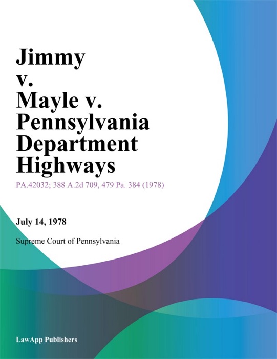 Jimmy v. Mayle v. Pennsylvania Department Highways