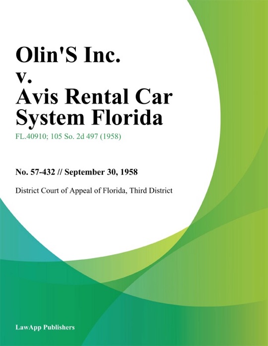 Olins Inc. v. Avis Rental Car System Florida