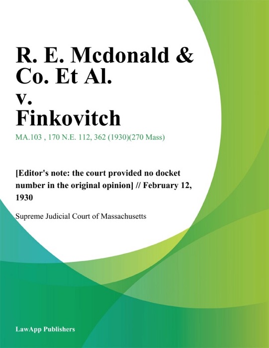 R. E. Mcdonald & Co. Et Al. v. Finkovitch