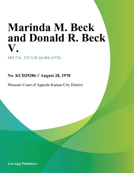 Marinda M. Beck and Donald R. Beck V.