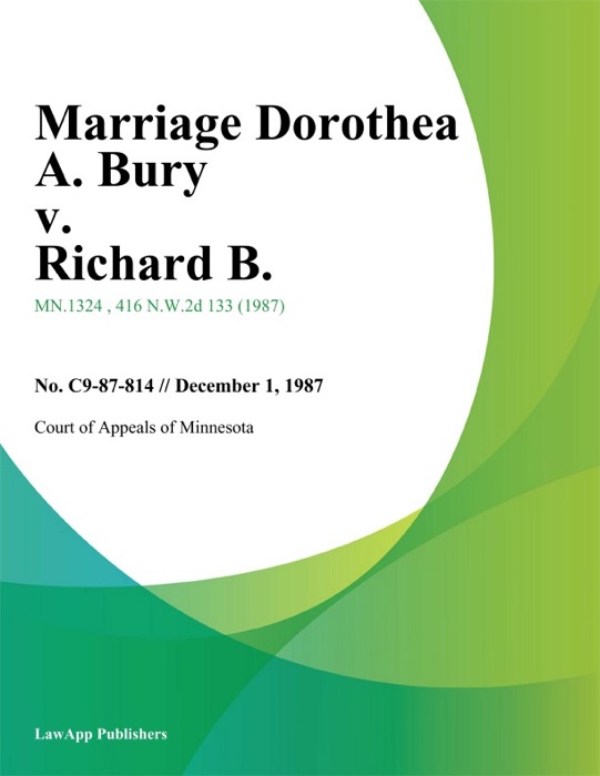 Marriage Dorothea A. Bury v. Richard B.