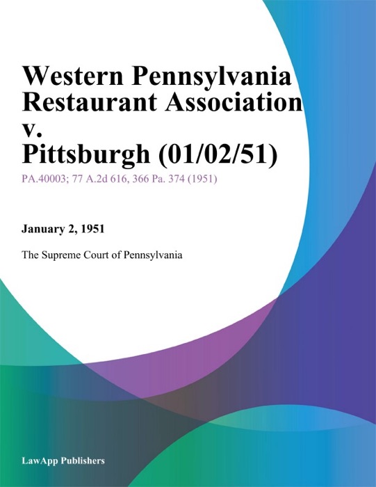 Western Pennsylvania Restaurant Association v. Pittsburgh