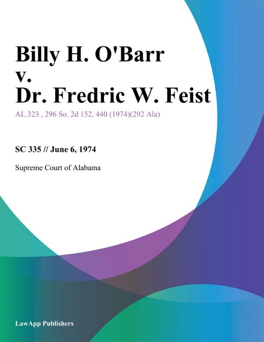 Billy H. O'Barr v. Dr. Fredric W. Feist