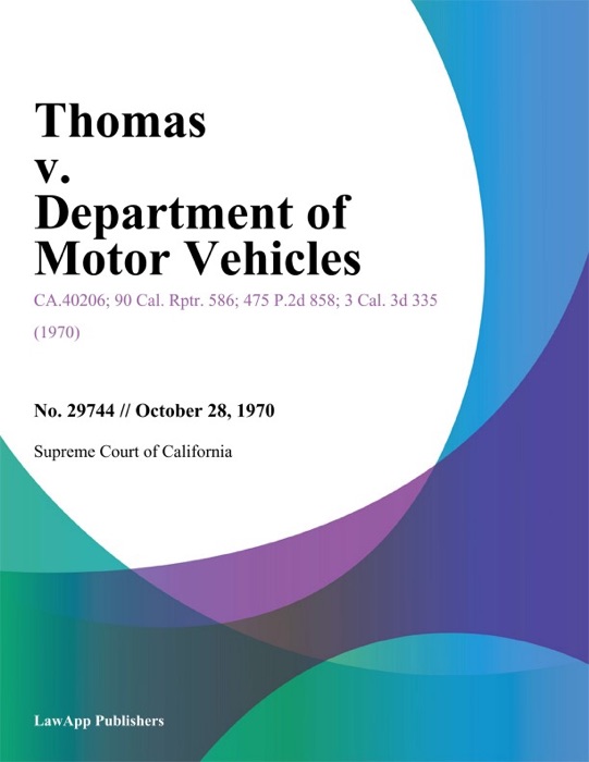 Thomas V. Department Of Motor Vehicles