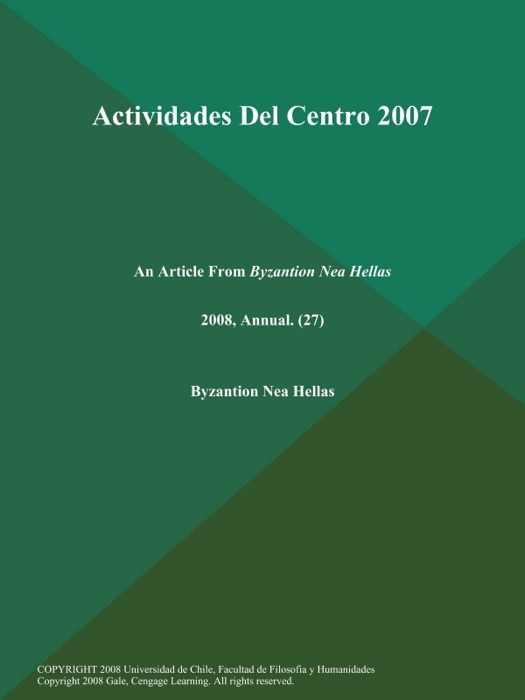 Actividades Del Centro 2007