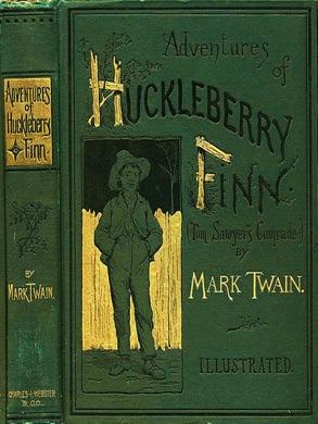 Capa do livro The Adventures of Huckleberry Finn de Mark Twain