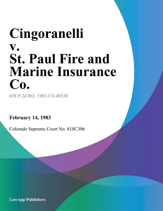 Cingoranelli V. St. Paul Fire And Marine Insurance Co.