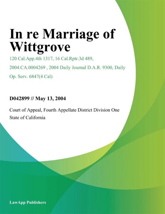 In Re Marriage of Wittgrove