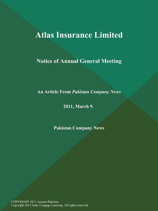 Atlas Insurance Limited: Notice of Annual General Meeting
