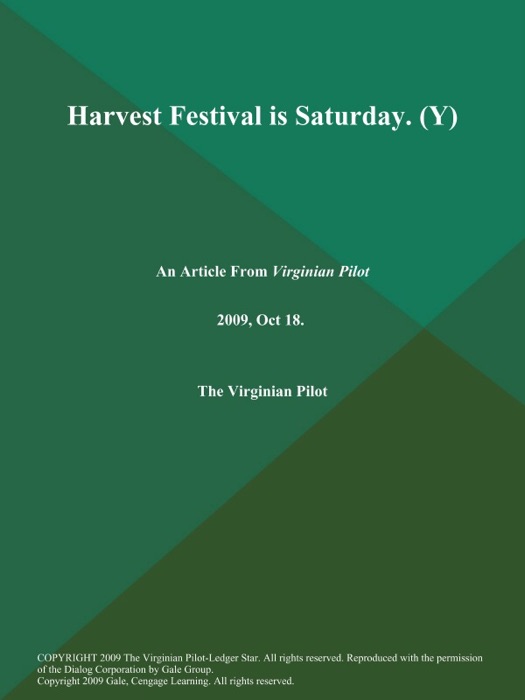 Harvest Festival is Saturday (Y)