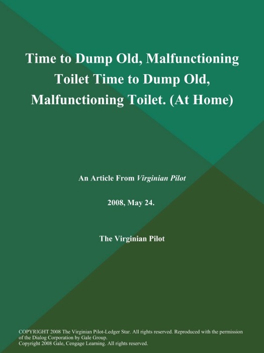 Time to Dump Old, Malfunctioning Toilet Time to Dump Old, Malfunctioning Toilet (At Home)