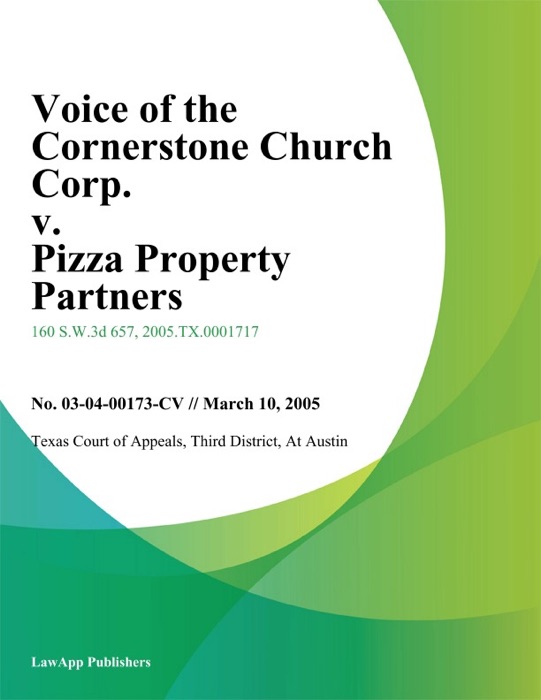 Voice of the Cornerstone Church Corp. v. Pizza Property Partners