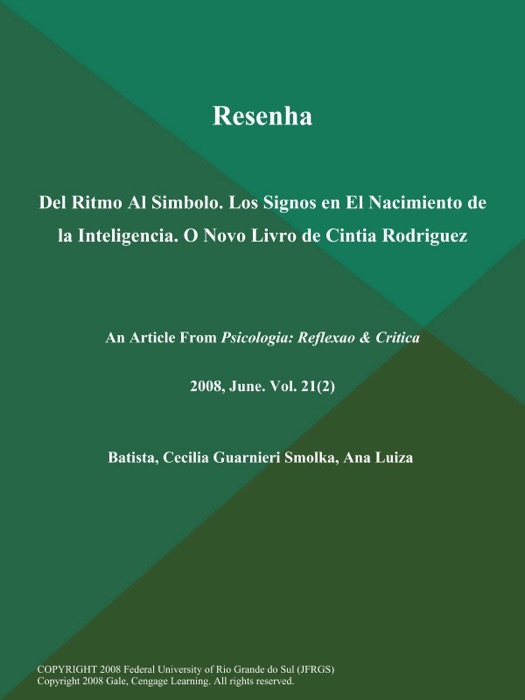 Resenha: Del Ritmo Al Simbolo. Los Signos en El Nacimiento de la Inteligencia. O Novo Livro de Cintia Rodriguez