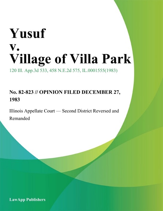 Yusuf v. Village of Villa Park