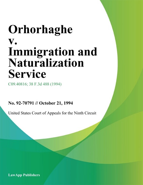 Orhorhaghe v. Immigration and Naturalization Service