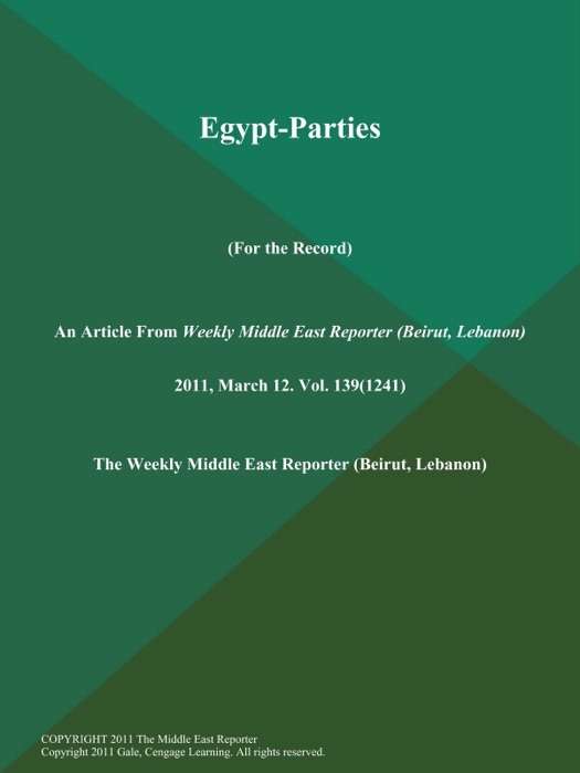 Egypt-Parties (For the Record)